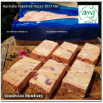 Beef FAT lemak sapi frozen Australia AMG bulk carton pack +/- 25kg 50x36x16cm (price/kg)